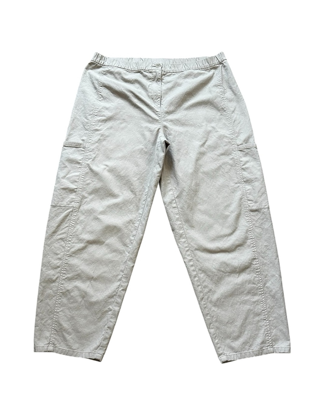 Eileen Fisher Cotton Hemp Stretch Lantern Pant Minimalist Lagenlook Travel - Picture 2 of 9